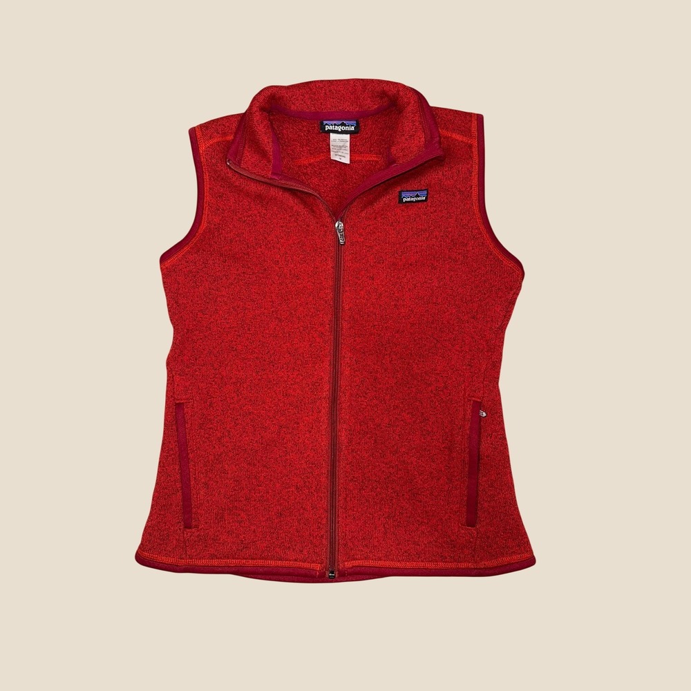 Patagonia Better Sweater Fleece Vest Womens Medium Red Full Zip 25887